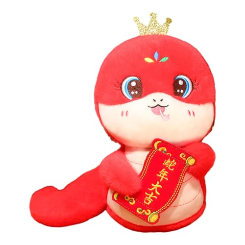 Bodhi2000 Chinesisches Neujahrs-Schlangen-Kuscheltier, Schlangen-Plüschtier, rotes Tier, symbolisches Sternzeichen-Maskottchen-Puppe für Kinder, Festliche chinesische Neujahrsdekoration 2025 B 20 cm von Bodhi2000