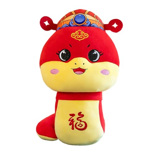 Bodhi2000 Chinesisches Neujahrs-Schlangen-Kuscheltier, Schlangen-Plüschtier, rotes Tier, symbolisches Sternzeichen-Maskottchen-Puppe für Kinder, Festliche chinesische Neujahrsdekoration 2025 D 20 cm von Bodhi2000