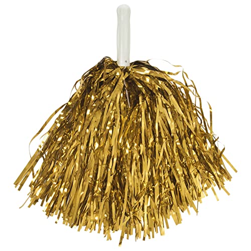 Boerunid 24 StüCk Cheerleading Pom Poms Metallfolie Cheer Pom Poms mit Kunststoffgriff für Erwachsene Kinder Cheerleader Gelb von Boerunid