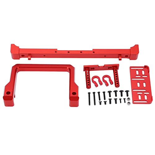 Bognajin 1/10 RC Car Frontstoßstange aus Aluminiumlegierung, Antikollisionsstange für SCX10 90046 90047 RC Kletterauto, Design mit Windenbasis, Eloxierungsbehandlung, einfach zu (Red) von Bognajin