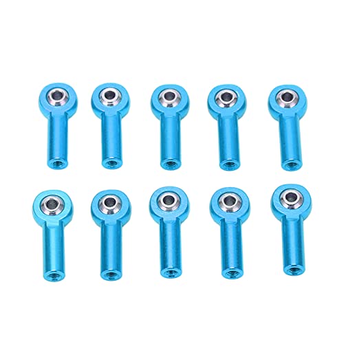 Bognajin 10 Stück M3 26 mm Aluminium-Verbindungsstangenkopf-Kugelgelenk, für 1/10 1/8 Universal-RC-Auto, hochwertige Ersatzteile, verschleißfest, Lange Lebensdauer (Blue) von Bognajin