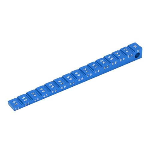 Bognajin 10-mm-Fahrhöhenmessgerät aus Aluminiumlegierung, verstellbares Droop-Messgerät-Zubehör für 1/10 RC Drift Car, Messwerkzeug, leicht und tragbar (Blue) von Bognajin