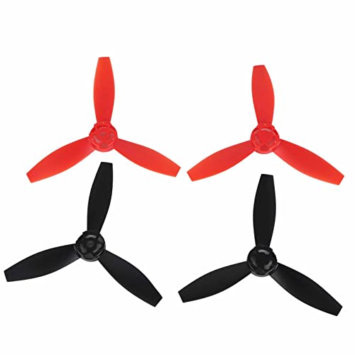 Bognajin 4PCS RC-Flugzeugpropeller, modifizierter Zubehörersatz, leichtes Kunststoffdesign, dreieckige aerodynamische Effizienz, passend für Bebop 2-Drohne, (2 Black 2 red) von Bognajin