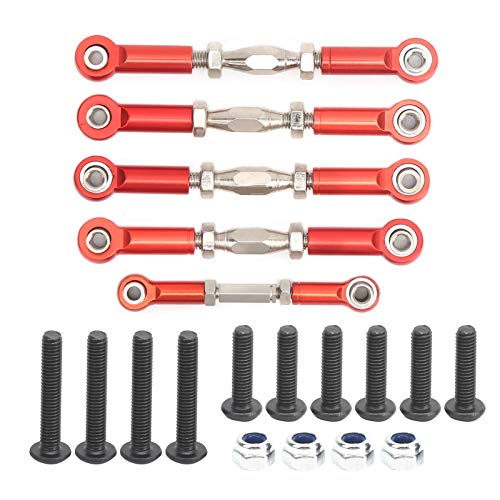 Bognajin 5-teiliges RC-Auto-Spurstangenset aus Aluminiumlegierung für ferngesteuertes REDCAT 1/10 XTE-Auto, Upgrade-Kit mit Installationszubehör, Leistung (Red) von Bognajin