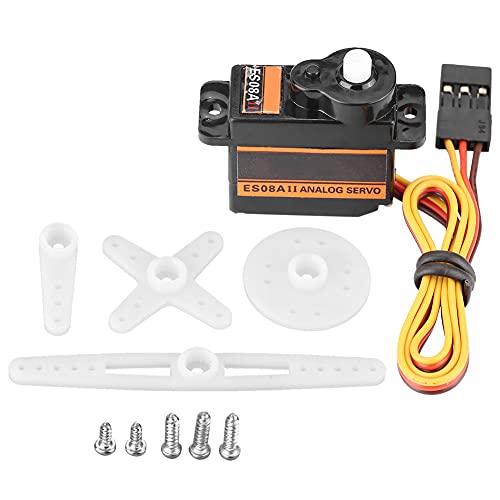 Bognajin EMAX ES08AII Mikroservo, hochempfindliches Analogservo für RC-Modelle, stoßfeste und stabile Leistung, großer Stall, leicht mit 23 cm Verbindungskabel von Bognajin