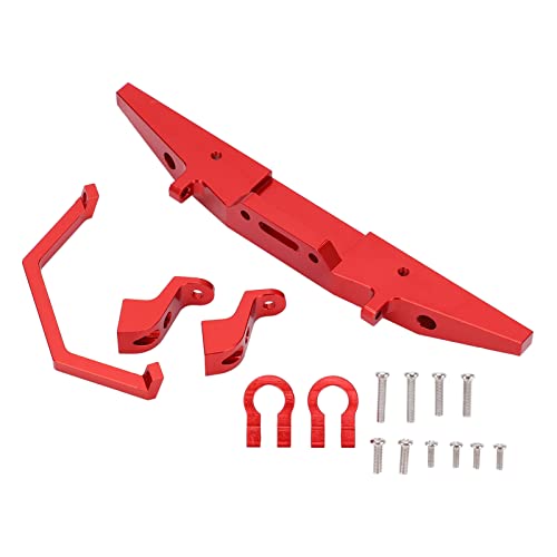 Bognajin RC-Auto-Frontstoßstange, Metall-Aluminium-Verteidiger mit Anhängerschnalle für MN D90 1/12 RC-Fahrzeug, leichtes DIY-Teil für einfache Installation, (Red) von Bognajin