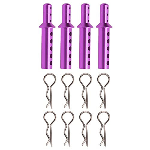 Bognajin RC-Karosseriepfosten für 1/10 HSP 94111 94108 94188, hochfeste Aluminiumlegierungsschalensäule mit Autoschalenschnalle, einfache Installation, mehrere Positionierungslöcher, (Purple) von Bognajin