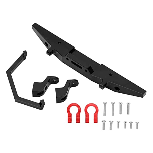 RC-Auto-Frontstoßstange, Metall-Aluminium-Verteidiger mit Anhängerschnalle für MN D90 1/12 RC-Fahrzeug, leichtes DIY-Teil für einfache Installation, (Black) von Bognajin