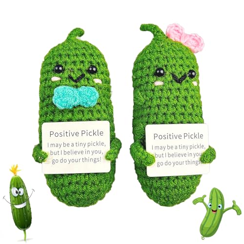 Bogoro 2 Stück Pocket Hug Positive Pickle, Emotional Support Pickle, Pocket Hug Geschenk, Positive Geschenke, Mutmacher Geschenk, für Frauen, Abschiedsgeschenk Kollegen von Bogoro