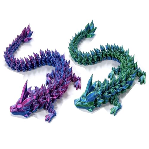 Bogoro 3D Druck Drache,2 StüCk 3D Gedrucktes Drachen,3D Geheimnisvolle Drachen,Beweglicher 3D Gedruckter Drache,Spielzeug Realistische Realistische Beweglicher Drachen,FüR Kinder,Jungen, MäDchen von Bogoro