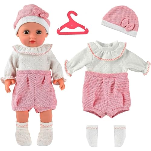 Bogoro Puppenkleidung Puppenkleider Outfits Puppenkleidung 43 cm Zubehör Kleiderbügel Kleidung Overall Outfits Puppen Kleider Für Puppen 35-43 cm ((Rosa-Weiß) von Bogoro