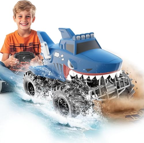 Bogseth Amphibienfahrzeug RC Auto 1:16, 2,4 GHz Amphibisches Ferngesteuertes Auto Mit Handsteuerung Remote Cars Land Wasser Wasserdicht Kinderspielzeug Von 4, 5, 6, 7, 8, 9 Jahren von Bogseth