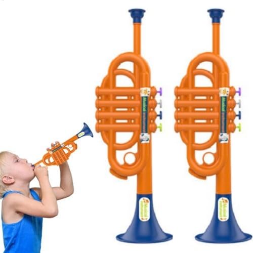 2X Trompetenspielzeug Für Kinder,Musikspielzeug Für Kinder,Lustige Trompeteninstrumente,Simuliert Kindermusikinstrumente,Frühkindliches Musikinstrument,Geschenk Musikzubehör, Kleine Trompete von Bohany