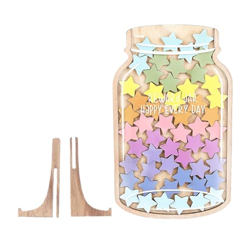 Belohnungsglas Für Kinder Mit 45 Sternen,Belohnungstafel Für Kinderverhalten,Belohnungssystem Mit Holzständer Für Eltern & Lehrer,Motivationshilfe Für Zuhause,Schule,Klassenzimmer,Töpfchen-Training Belohnungsglas Für Kinder Mit 45 Sternen,Belohnungstafel Für Kinderverhalten,Belohnungssystem Mit Holzständer Für Eltern & Lehrer,Motivationshilfe Für Zuhause,Schule,Klassenzimmer,Töpfchen-Training von Bohany
