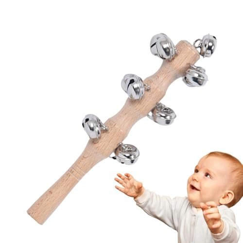 Bohany Handheld -Schlittenglocken, Handschüttlerglocken - Shaker Instrument Musical Percussion Toy | Schlitten Jingler Bell Stick für Bühnenaufführung Geburtstagstanzkonzerte von Bohany