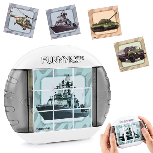 Flugzeug Autofahrt Hochzeit Beschäftigung Fidget Toys Kinder 4 in 1 Puzzle Fullware Drehbares Puzzle Geduldspiele Drehbares 3D Puzzle, Montessori Puzzle Lernspielzeug Motorikspielzeug für Kinder von Bohrma