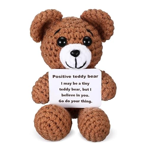 Glücksbringer Bär Pocket Hug Geschenk Lustige Mutmacher Kinder Geschenk Glücksbringer Prüfung, Stofftier aus weichem Plüsch, niedliches Plüschtier zum Kuscheln und Spielen Gute Besserung Geschenke von Bohrma