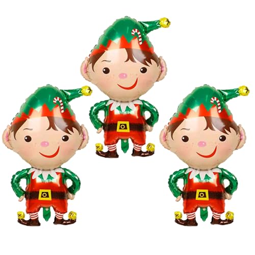 Bohue 3pcs Weihnachten Folienballons Riesige Elfenballons Frohe Weihnachten Ballon Weihnachten Party Ballons Elf Ballon Neuheit Ballon für Weihnachten von Bohue