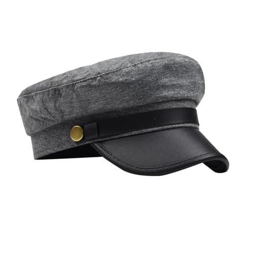 Bohue Chauffeurhut Retro Flat Top Cap Driver Hat Vintage Newsboy Cap Taxi Driver Thema Hut für Fahrer Kostüm Supplies (Grau) von Bohue