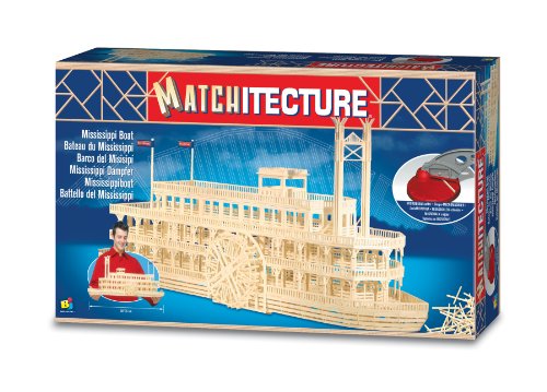 Matchitecture Streichholz-Puzzle 3D Puzzle : Mississippi-Raddampfer von Bojeux