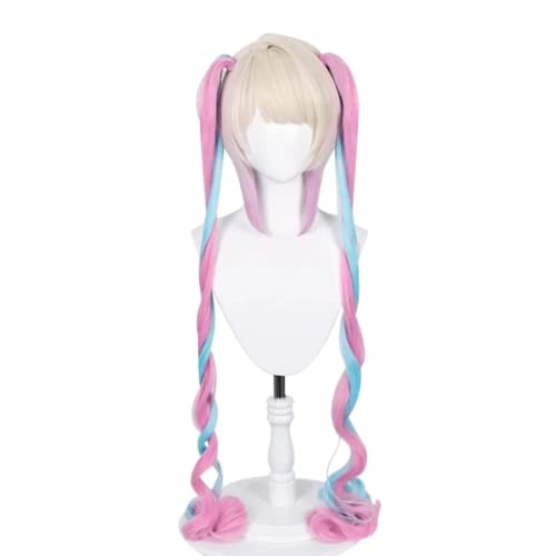 Anime Spiel NEEDY GIRL OVERDOSE Ame Cosplay Perücke, Gemischte Farbe Dual Horsetail Perücke, Halloween Kostüm Party Rollenspiel Perücke Für Kostenlose Perücke Cap von Bokerom