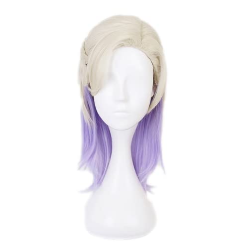 Anime Twisted-Wonderland Cosplay Perücke, blond, lila, gemischte Farbe, synthetische Perücken für Vil Schoenheit, Rollenspiele, Halloween-Perücken mit Perückenkappe von Bokerom