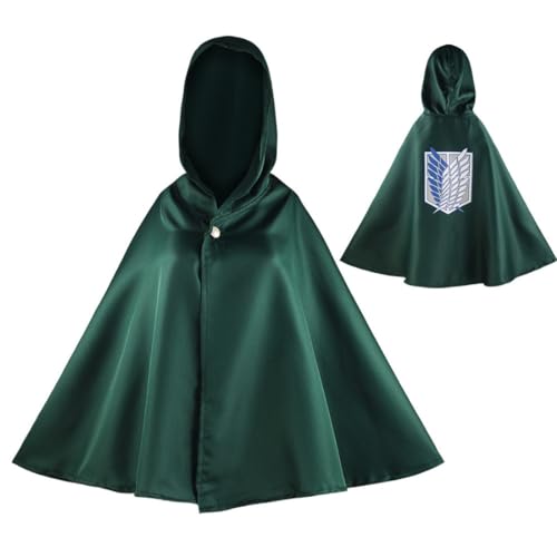 Bokerom Anime Attack on Titan Cosplay Kostüm Halloween Outfit Party Uniform Grüner Umhang Anzug (Suit,L) von Bokerom