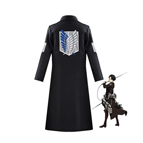 Bokerom Anime Attack on Titan Shingeki no Kyojin Wings of Freedom Cosplay Kostüm schwarz Halloween Party Uniform Anzug (Black,L) von Bokerom