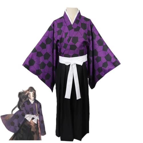 Bokerom Anime Demon Slayer Demon Killer Kokushibo Cosplay Kostüm Halloween Kimono Set Uniform Kleid Anzug (Yashiro Nene,L) von Bokerom