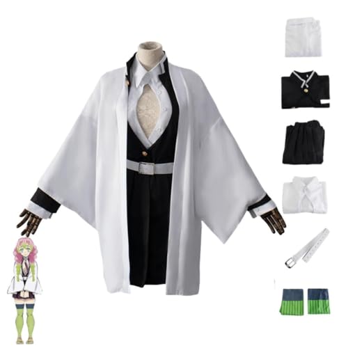 Bokerom Anime Demon Slayer Kanroji Mitsuri Cosplay Outfit Halloween Kostüm Party Kimono Uniform Full Set (Full Set,L) von Bokerom