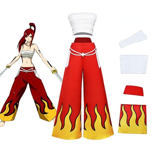 Bokerom Anime Fairy Tail Erza Scarlet Cosplay Outfit Halloween Kostüm Party Rollenspiel Uniform Full Set (Suit,L) von Bokerom