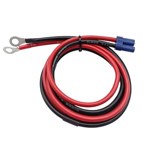 Boladge 1 Stück EC5 auf O Ring Terminal Anschlusskabel EC5 Buchse zu O Ring Terminal Stecker Kabel 1 Meter 10AWG für RC ESC Ladegerät Seite Strom (EC5 Buchse zu O-Ring) von Boladge