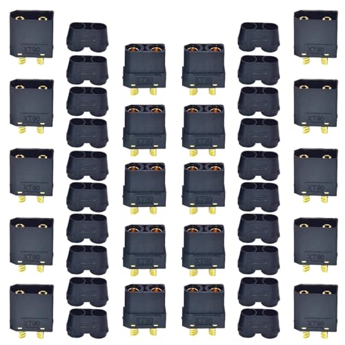 Boladge 10 Paar Schwarz XT-90 XT90H Stecker Männlich und Buchse Adapter für RC Lipo Batterie Boladge 10 Paar Schwarz XT-90 XT90H Stecker Männlich und Buchse Adapter für RC Lipo Batterie von Boladge