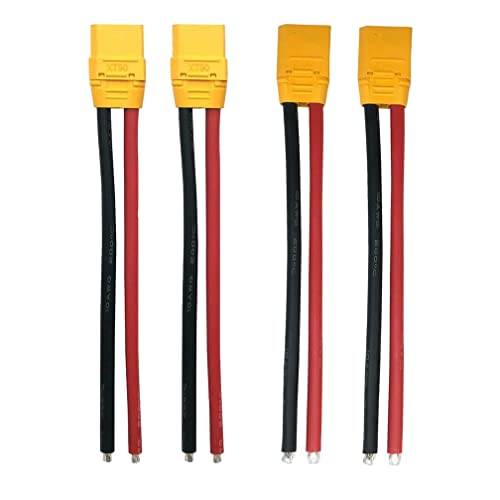 Boladge 2 Paar XT90 Batterie Stecker Männlich auf Buchse Steckverbinder Adapter mit 15CM 12AWG Silikon Kabel für RC Lipo Batterie FPV Racing von Boladge