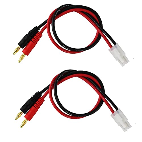 Boladge 2-Pack Kompatibel mit Tamiya Männlich Stecker auf 4MM 4.0MM Bullet Bananenstecker Rundstecker Adapterkabel für RC Lipo Batterie von Boladge