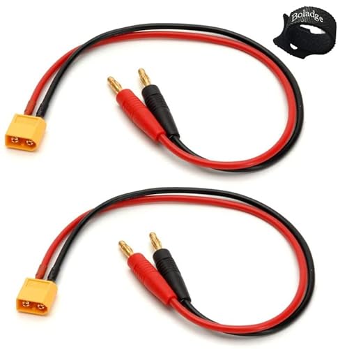 Boladge 2-Pack XT60 Männlich Stecker auf 4.0mm 4mm Bananenstecker Bullet Männlich Stecker Adapter mit 14AWG 30CM Kabel von Boladge