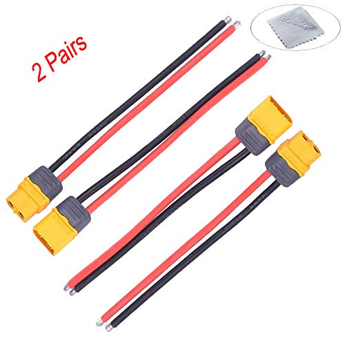 Boladge 2 Pairs Amass XT-60 XT60H Männlich und Buchse Stecker Verbinder Adapter Kabel mit 15CM 12AWG Kabel für RC Lipo Batterie FPV Racing Drohne von Boladge