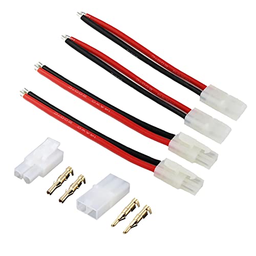 Boladge 2 Paar RC Männlich und Buchse Batterieanschlussstecker Adapter mit 20CM 14AWG Silikonkabel für Tamiya Stecker von Boladge