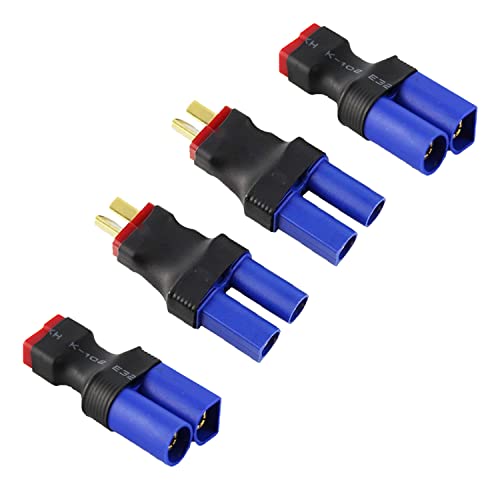 Boladge 2 Stück Deans T Stecker Buchse auf EC5 Männlich Stecker Adapter und 2 Stück Deans T Stecker Männlich auf EC5 Buchse Steckeradapter für RC-LiPo-Batterie von Boladge