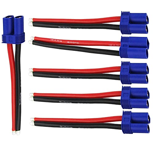 Boladge 3 Paar EC5 Stecker Männlich und Buchse Adapter 5,0mm Bananenstecker 12AWG 15CM Silikondrahtkabel für RC Flugzeug Quadcopter FPV Drone Lipo Akku ESC von Boladge