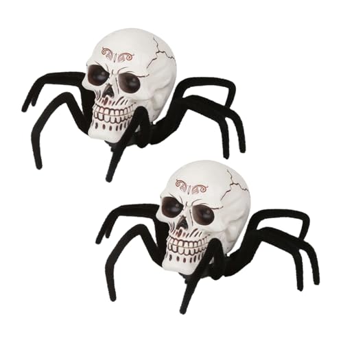 Ferngesteuertes Spinnenspielzeug, gruselige Tarantula Schädel Elektrisches Spielzeug, gruseliges RC Spider Streichspielzeug mit Hellen Augen Super gruseliges Halloween Decor -Spielzeug (2 Stück) von Bolam