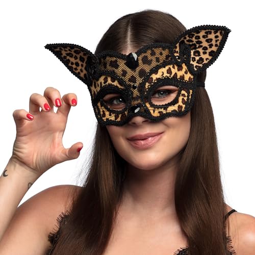 Boland 00188 - Augenmaske Leopard, Tiermaske Wildkatze, Maske für Kostüme, Karneval, Mottoparty und Halloween von Boland