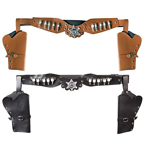 Boland 00583 - Cowboy Halfter doppelt, 2 Farben sortiert, Waffen Halter für Cowboy Kostüm, Zubehör für Karneval und Mottoparty von Boland