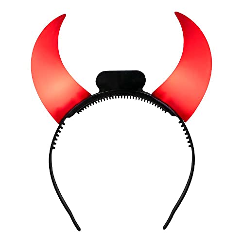 Boland 01071 - LED-Tiara Teufelshörner, Haarreif mit LED-Licht und Hörnern, inkl. Batterien, Teufel, Kopfbedeckung, Accessoire, Halloween, Karneval, Mottoparty, Rot-schwarz Boland 01071 - LED-Tiara Teufelshörner, Haarreif mit LED-Licht und Hörnern, inkl. Batterien, Teufel, Kopfbedeckung, Accessoire, Halloween, Karneval, Mottoparty, Rot-schwarz von Boland