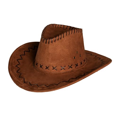 Boland 01268 - Cowboyhut für Erwachsene, Western Hut für Faschingskostüme, Sheriff, Gaucho, Cowgirl, Halloween, Karneval, JGA, Braun von Boland