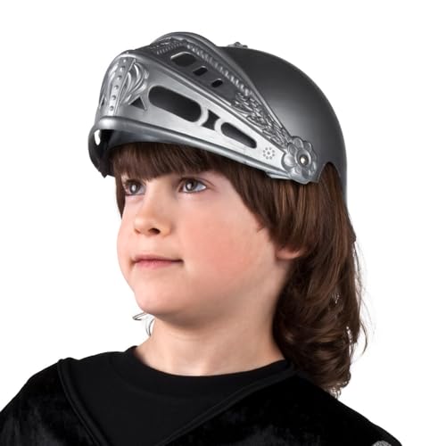 Boland 44033 - Kinderhelm Ritter, Grau, mit Klappvisir, Kunststoff, Ritterhelm, Karneval, Halloween, Fasching, Mottoparty, Verkleidung, Theater von Boland