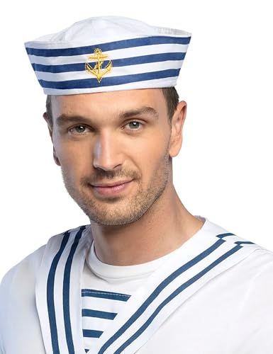 Boland 44355 - Mütze Matrose, Navy Sailor, Seemann, Seefahrer, Marine, für Erwachsene, Accessoire, Kopfbedeckung, Kostüm, Mottoparty, Karneval von Boland