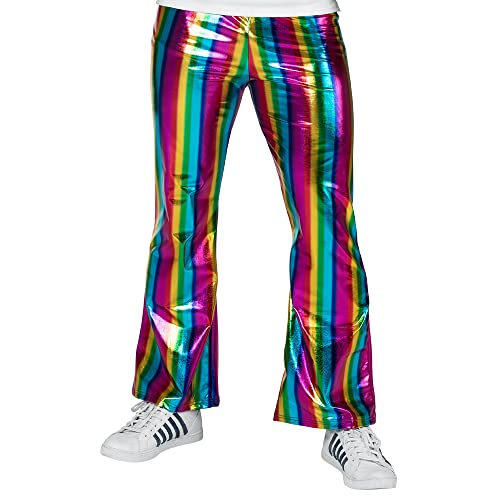 Boland 44744 - Hose Regenbogen, Stretch-Hose im Metallic-Look, Streifen, Kostüm, Karneval, Mottoparty, CSD, Pride-Festival von Boland