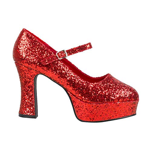 Boland 46053 - Schuhe Disco Glitter, Rot, Größe 39, mit Plateau-Absatz, Kostüm, Karneval, Mottoparty von Boland