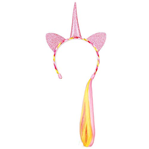 Boland 50021 - Haarreif Einhorn, Einheitsgröße für Erwachsene, mit Horn, Ohren und Haarsträhne, Fabelwesen, Tiara, Kopfbedeckung, Accessoire, Mottoparty, Karneval von Boland